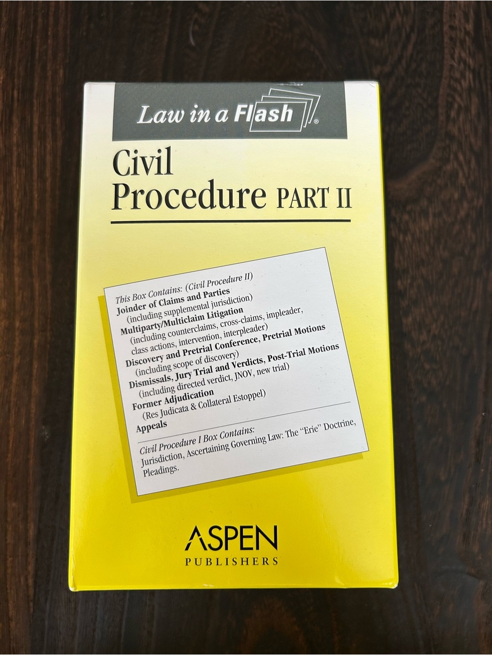 Law in a Flash Civil Procedure Part II Flash Cards Aspen Publishers